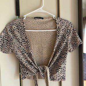 Brandy Melville cheetah wrap top